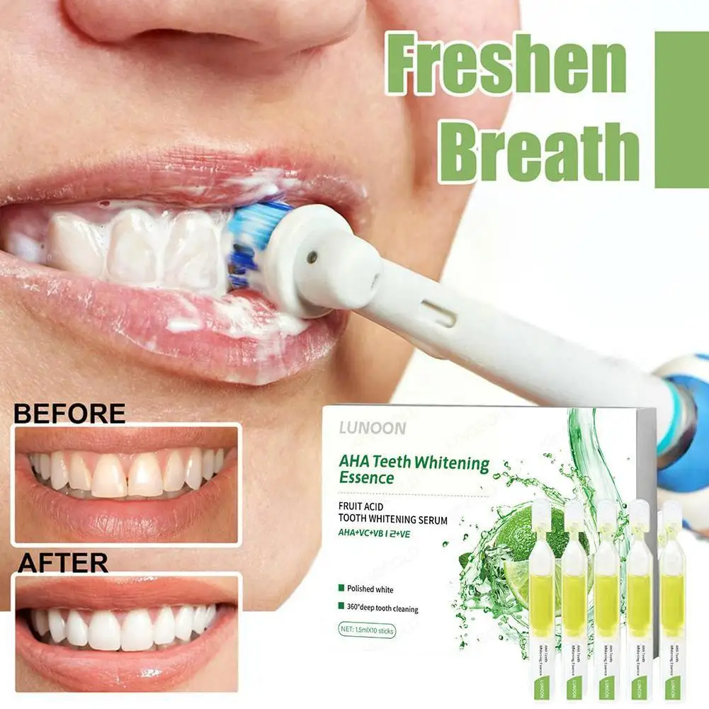 

Эссенция для отбеливания зубов 10 шт., натуральная зубная паста для глубокого очищения зубов, ампула для отбеливания зубов, гигиенический вкус, мятный рот C0I7