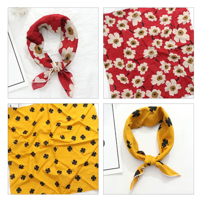 55cm Korean New Printing All-match Cotton and Linen Small Square Scarf Small Scarf Work Occupation Scarf For Women
55cm Korean New Printing All-match Cotton and Linen Small Square Scarf Small Scarf Work Occupation Scarf For Women