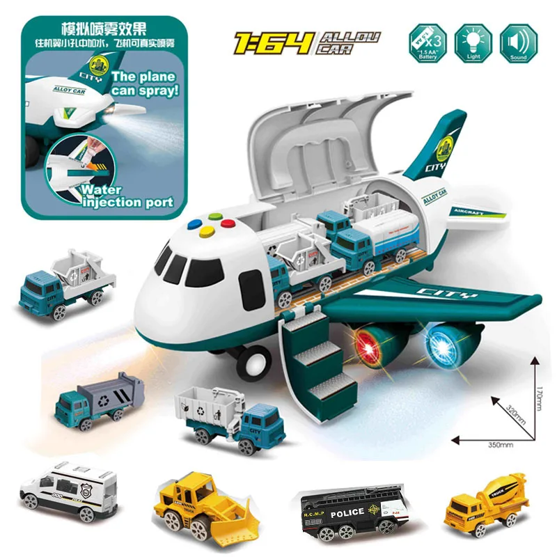 Kawaii Children's Pretend Play Large Aircraft Police Fire Engineering City Alloy Car Deformation Storage Aircraft Spray Toy
Kawaii Children's Pretend Play Large Aircraft Police Fire Engineering City Alloy Car Deformation Storage Aircraft Spray Toy