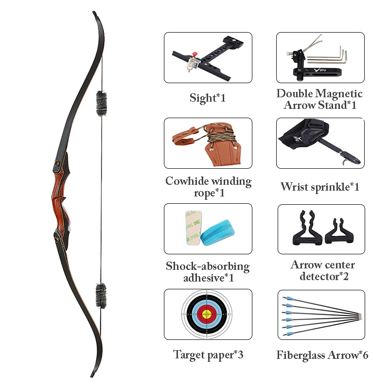 Recurve 60 Inch 30-50Lbs Bow Set Wooden Detachable Hunting Recurve Right Hand Hunting Shooting Practice Bow
Recurve 60 Inch 30-50Lbs Bow Set Wooden Detachable Hunting Recurve Right Hand Hunting Shooting Practice Bow