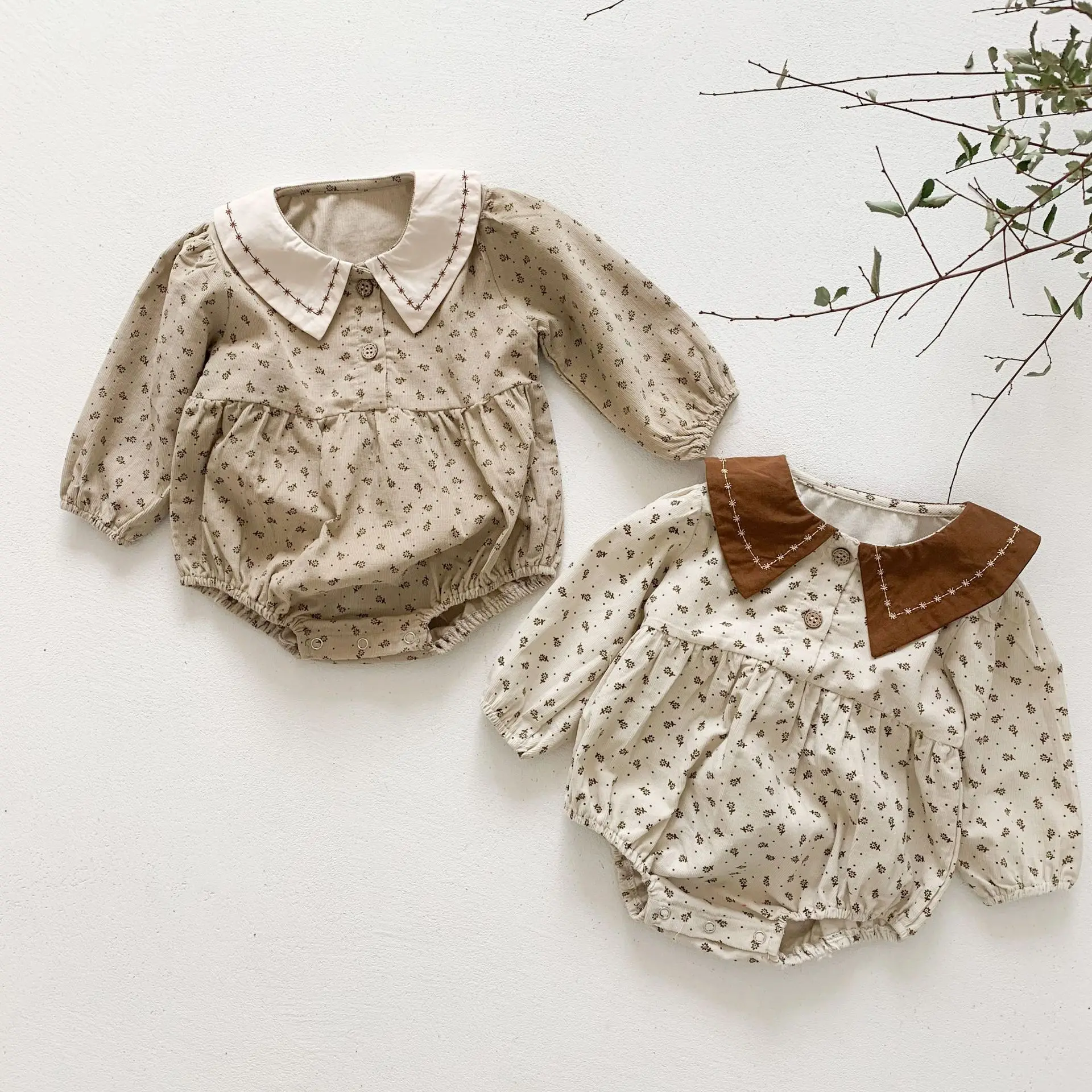 2022 Spring Baby Girls Romper Long Sleeves Floral Printed Corduroy Cotton Kids Jumpsuit Newborn Cute Princess Clothes Outfit
2022 Spring Baby Girls Romper Long Sleeves Floral Printed Corduroy Cotton Kids Jumpsuit Newborn Cute Princess Clothes Outfit