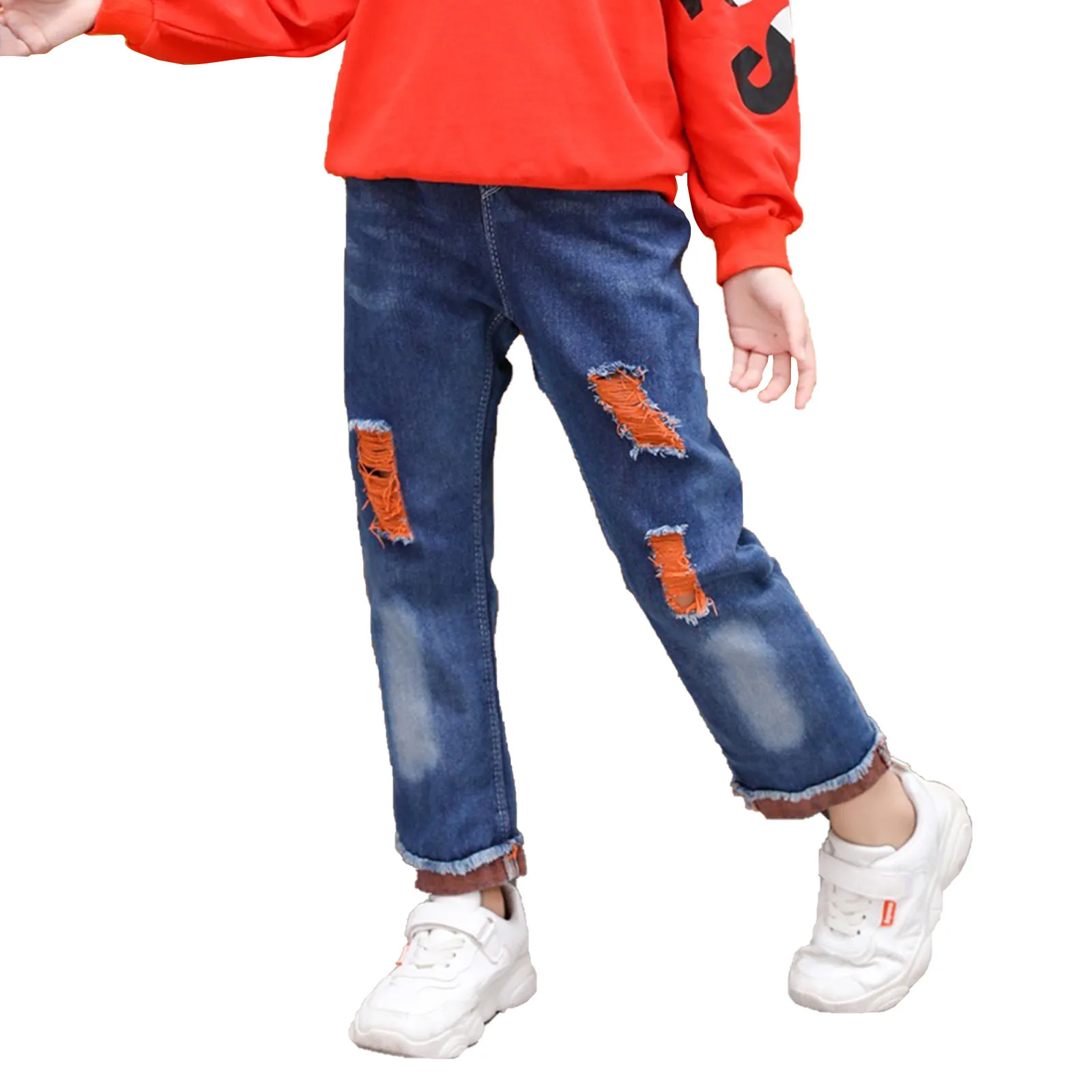 Ripped Jeans for Kid Girls Denim Pants Children Girl Cotton Rolled Up Legs Denim Pants Trousers Kids Spring Casual Jean Pants 
Ripped Jeans for Kid Girls Denim Pants Children Girl Cotton Rolled Up Legs Denim Pants Trousers Kids Spring Casual Jean Pants