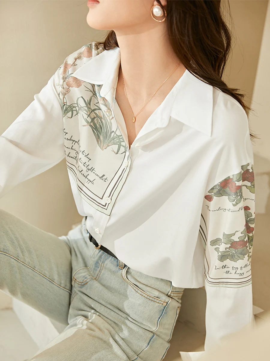 Summer Autumn New Women's Blouses Polo Long Sleeve Stitching Shirt Printing Chiffon Top Casual Fashion Loose Clothing
Summer Autumn New Women's Blouses Polo Long Sleeve Stitching Shirt Printing Chiffon Top Casual Fashion Loose Clothing