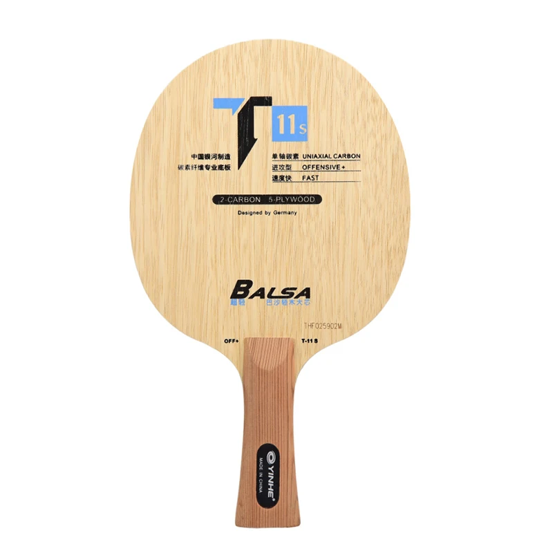 Yinhe T-11s Table Tennis Blade 5 Wood 2 Carbon Offensive Ping Pong Racket Blade for Quick Attack with Loop Drive
Yinhe T-11s Table Tennis Blade 5 Wood 2 Carbon Offensive Ping Pong Racket Blade for Quick Attack with Loop Drive