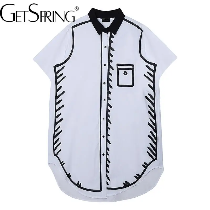 GetSpring Women Blouse 2022 Summer Printed Short Sleeved Loose Leisure Long Female Shirt Black Whtie Ladies Tops New Arrival
GetSpring Women Blouse 2022 Summer Printed Short Sleeved Loose Leisure Long Female Shirt Black Whtie Ladies Tops New Arrival