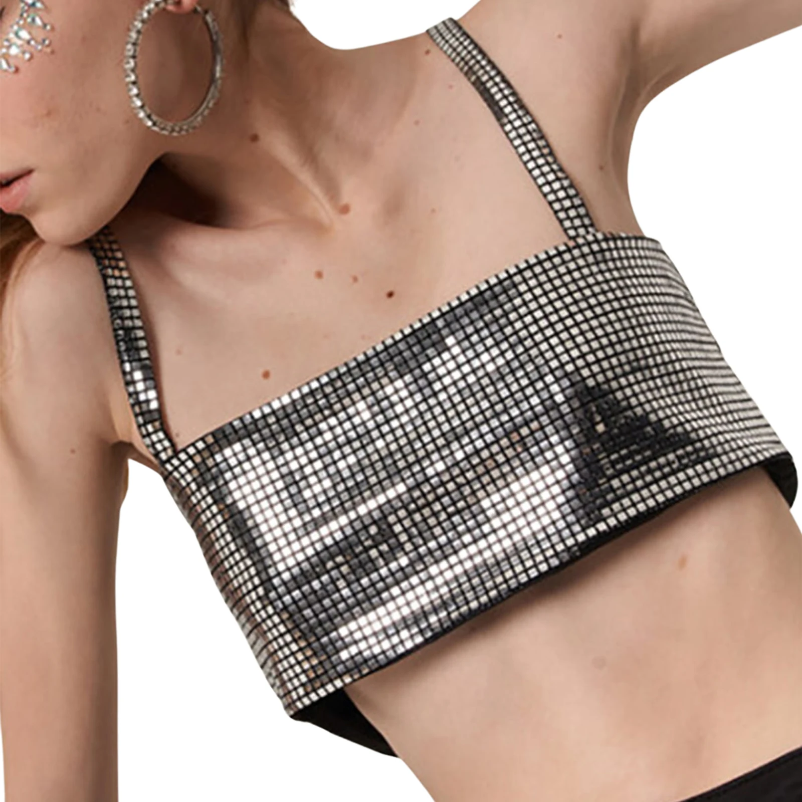 Summer Women Casual Y2K Crop Tops Ladies Female Sexy Sleeveless Square Neck Sequins Surface Loose Hem Vest Camisoles Tanks
Summer Women Casual Y2K Crop Tops Ladies Female Sexy Sleeveless Square Neck Sequins Surface Loose Hem Vest Camisoles Tanks