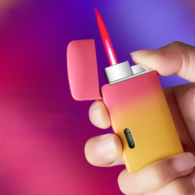 Metal Highpressure Jet Red Flame Windproof Lighter Portable Butane Inflatable Lighter Men Highend Cool Cigar Smoking Accessories
Metal Highpressure Jet Red Flame Windproof Lighter Portable Butane Inflatable Lighter Men Highend Cool Cigar Smoking Accessories