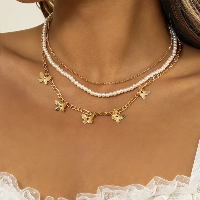 Trendy 2022 Butterfly Choker Necklace For Women Gold Silver Color Link Chain Simulated Pearl Multilayer Necklace Jewelry
Trendy 2022 Butterfly Choker Necklace For Women Gold Silver Color Link Chain Simulated Pearl Multilayer Necklace Jewelry