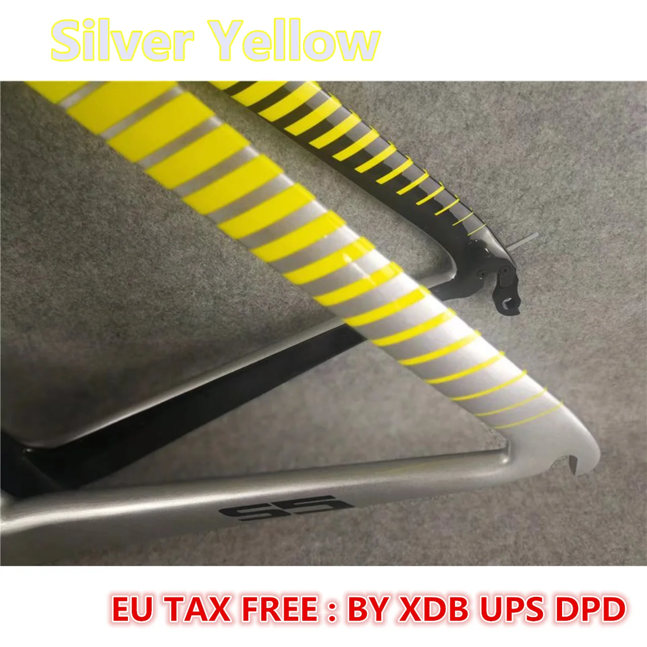 

Yellow Silver S5 Carbon Bike Road Frames T1000 UD Bicycle Frameset With 48 51 54 56 58cm XDB DPD UPS Shipment for EU