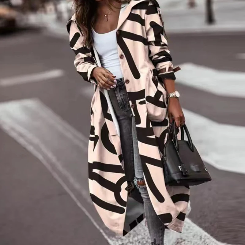 2022 Women Autumn Fashion Print Long Coat Office New Casual Hoodie Lapel Single Breasted Cardigan Jacket Winter Warm Ladies Coat
2022 Women Autumn Fashion Print Long Coat Office New Casual Hoodie Lapel Single Breasted Cardigan Jacket Winter Warm Ladies Coat