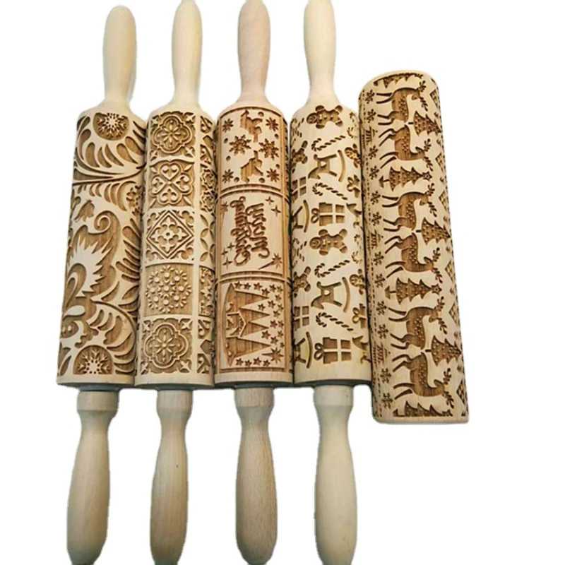 Christmas Rolling Pins Rock Snowflake Elk Wooden Rolling Embossing Baking Cookies Biscuit Fondant Cake Patterned Roller 35*5cm
Christmas Rolling Pins Rock Snowflake Elk Wooden Rolling Embossing Baking Cookies Biscuit Fondant Cake Patterned Roller 35*5cm