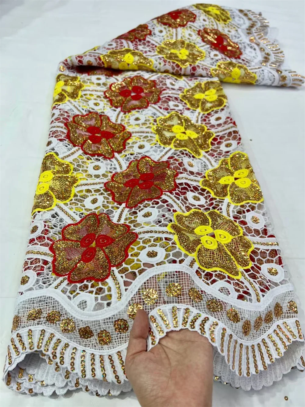 High Quality Cord Guipure Lace Fabric Milk Silk Lace Embroidery African Lace Fabric 5Yards Nigerian Lace Fabric Wedding LY1811
High Quality Cord Guipure Lace Fabric Milk Silk Lace Embroidery African Lace Fabric 5Yards Nigerian Lace Fabric Wedding LY1811