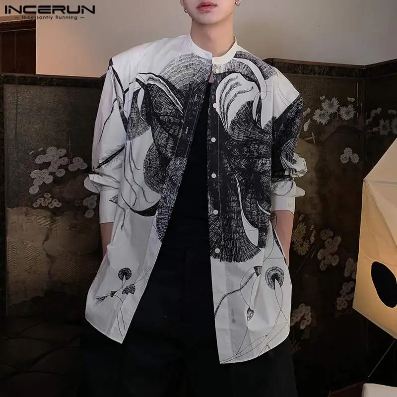INCERUN Tops 2023 Korean Style New Mens Ink Style Printing Design Shirts Casual Hot Selling Male Long Sleeved Lapel Blouse S-5XL
INCERUN Tops 2023 Korean Style New Mens Ink Style Printing Design Shirts Casual Hot Selling Male Long Sleeved Lapel Blouse S-5XL