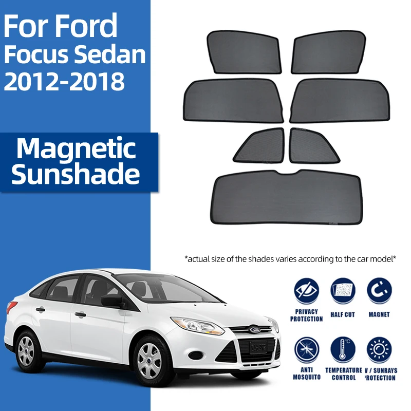 

For Ford FOCUS Sedan Mk4 2018-2022 Front Windshield Car Sunshade Shield Rear Baby Side Window Sun Shade Visor Magnetic Curtain