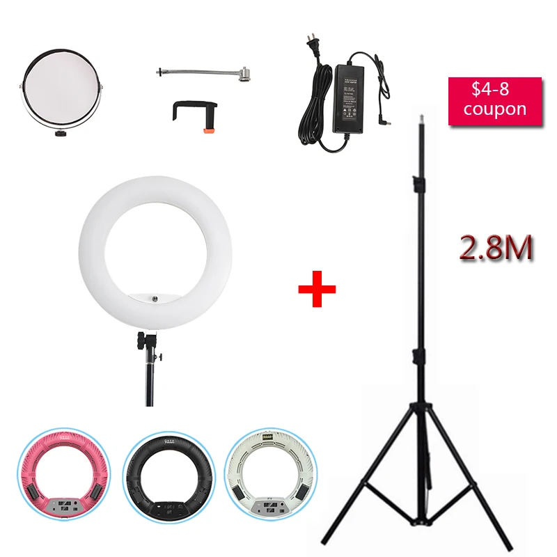 Yidoblo White FD-480II 18" Studio Dimmable Ring Light 5500K 480 LED Video Light Lamp Photographic Lighting + Tripod (280cm) 
Yidoblo White FD-480II 18" Studio Dimmable Ring Light 5500K 480 LED Video Light Lamp Photographic Lighting + Tripod (280cm)