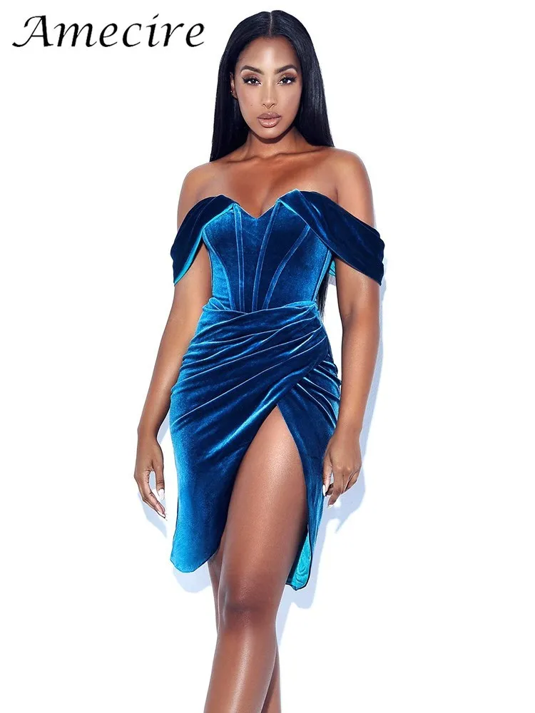 Amecire Elegant Bodycon Midi Dress For New Year 2022 Christmas Celebrity Outfits Party Gown Off Shoulder Velvet Corset Dresses
Amecire Elegant Bodycon Midi Dress For New Year 2022 Christmas Celebrity Outfits Party Gown Off Shoulder Velvet Corset Dresses