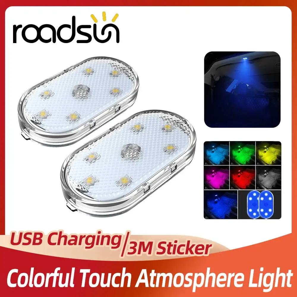 roadsun 1pc 2pcs Wireless Car LED Touch Ambient Lights USB Charging Auto Roof Ceiling Reading Interior Light For Door Foot Trunk
roadsun 1pc 2pcs Wireless Car LED Touch Ambient Lights USB Charging Auto Roof Ceiling Reading Interior Light For Door Foot Trunk