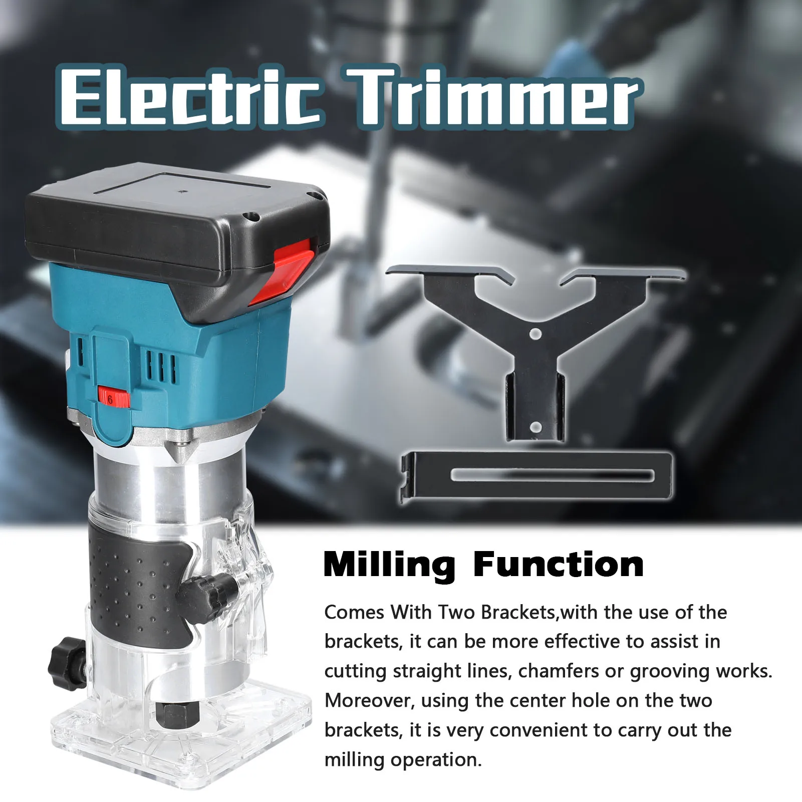 21V Cordless Electric Trimmer 6 Gears of Speeds Adjustable Wood Milling Trimming Engraving Slotting Machine Woodworking Router
21V Cordless Electric Trimmer 6 Gears of Speeds Adjustable Wood Milling Trimming Engraving Slotting Machine Woodworking Router