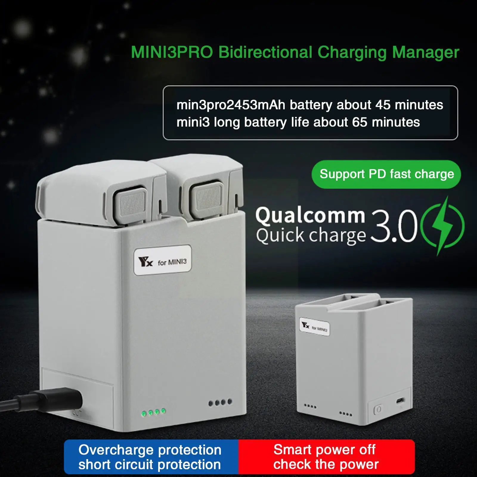 For DJI MINI 3 Pro Charger Two-way Charging Hub Battery Butler Charger Accessories Drone Charging USB N1X8
For DJI MINI 3 Pro Charger Two-way Charging Hub Battery Butler Charger Accessories Drone Charging USB N1X8