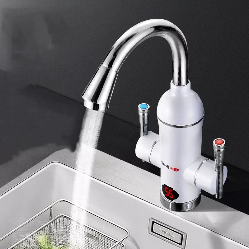 220V 3000W Tankless Water Heater Tap Electirc Instant Kitchen Faucet 110V Element Flow Heater Hot Water Heated Tap Double Handle
220V 3000W Tankless Water Heater Tap Electirc Instant Kitchen Faucet 110V Element Flow Heater Hot Water Heated Tap Double Handle
