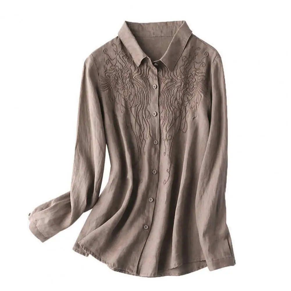 Turn-Down Collar Long Sleeve Women Shirt Loose Embroidered Solid Color Office Blouses Shirt Ladies Clothing for Mother's Day
Turn-Down Collar Long Sleeve Women Shirt Loose Embroidered Solid Color Office Blouses Shirt Ladies Clothing for Mother's Day