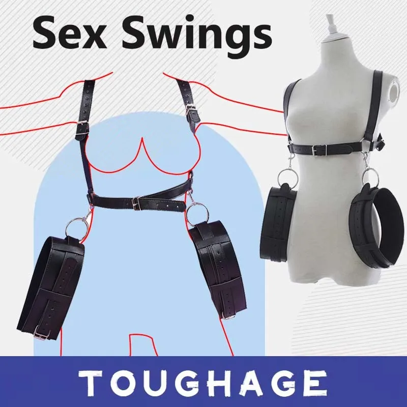 

Thigh Restraint Straps Sling Leg Spreader Open Restraint Belt Bondage Harness With Wrist Cuffs BDSM Sex Position Aid Adult Toys