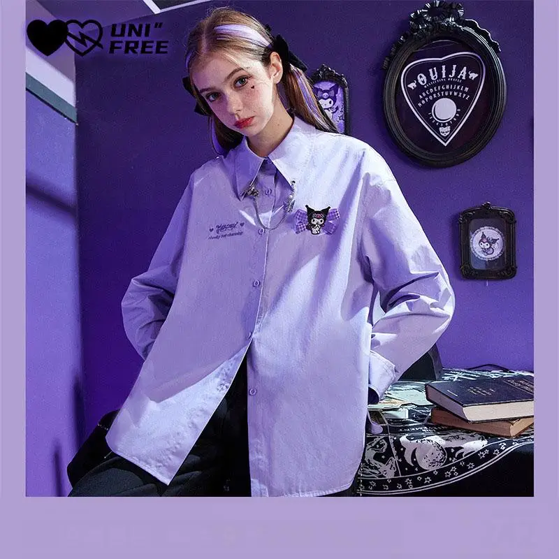 Sanrio Kuromi Shirt Jacket Inside Vintage Purple Anime Figure Brooch Embroidery Fashion Minority Loose Casual Girlfriend Gift
Sanrio Kuromi Shirt Jacket Inside Vintage Purple Anime Figure Brooch Embroidery Fashion Minority Loose Casual Girlfriend Gift
