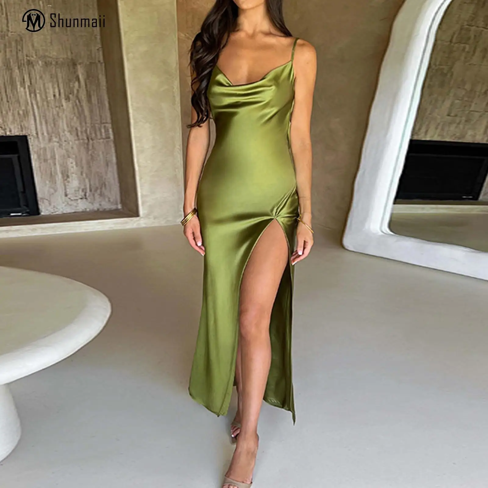 Ladies Sling Dress Backless Elegant Women Sexy Slim Long Dress Pocket Collar Summer Sleeveless Fashion Party Club Vestidos
Ladies Sling Dress Backless Elegant Women Sexy Slim Long Dress Pocket Collar Summer Sleeveless Fashion Party Club Vestidos