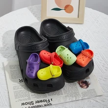 Cute Mini Shoes Croc Charms PVC Shoe Decoration Adult Kids Sandals Shoe Charms Colorful jibz Cros Accessories Free shipping 1Pcs