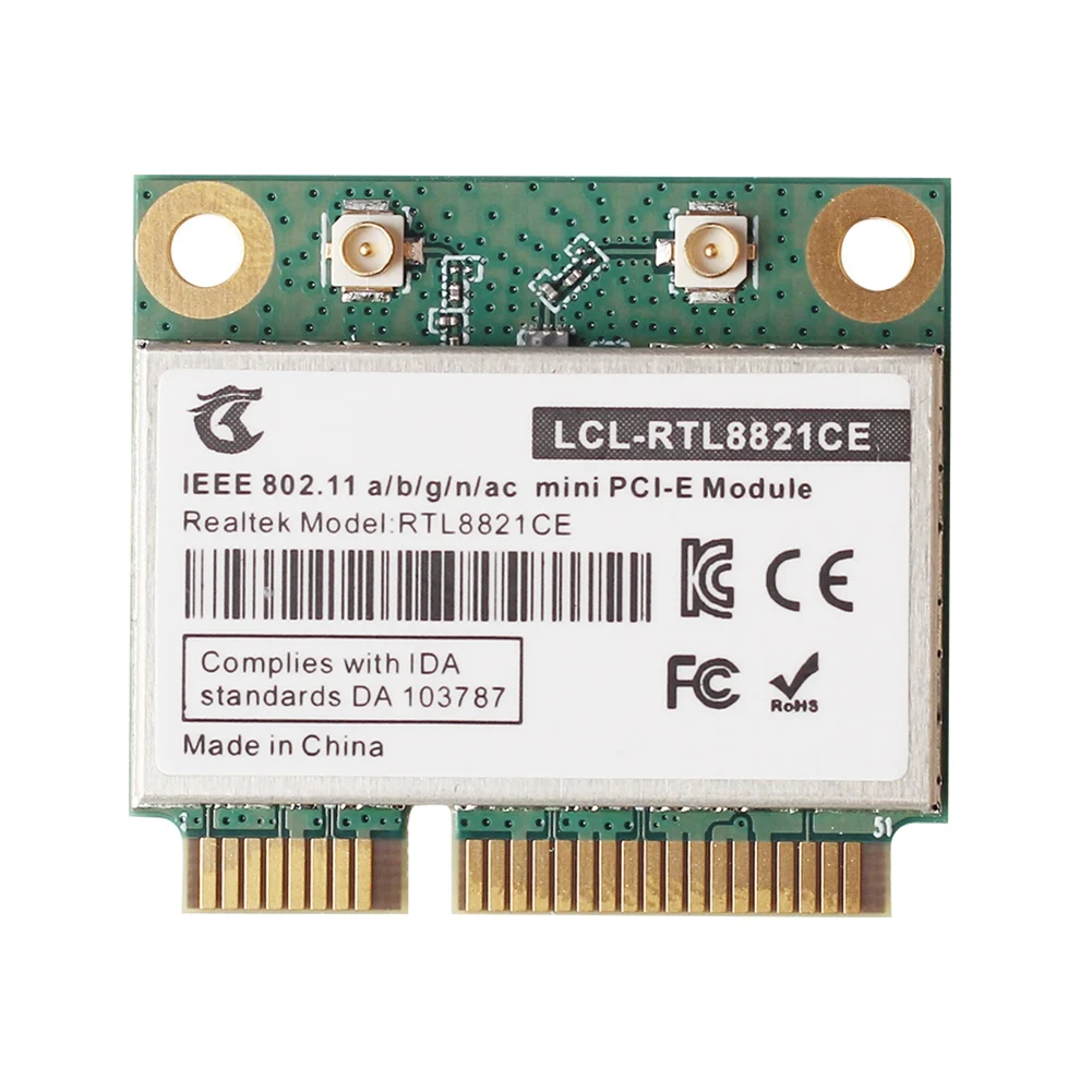 RTL8821CE 802.11AC для Bluetooth 4,2 433 Мбит/с 2,4 ГГц/5 ГГц Двухдиапазонная мини PCIe Wi-Fi карта RTL8821 поддержка ноутбука/ПК
RTL8821CE 802.11AC для Bluetooth 4,2 433 Мбит/с 2,4 ГГц/5 ГГц Двухдиапазонная мини PCIe Wi-Fi карта RTL8821 поддержка ноутбука/ПК