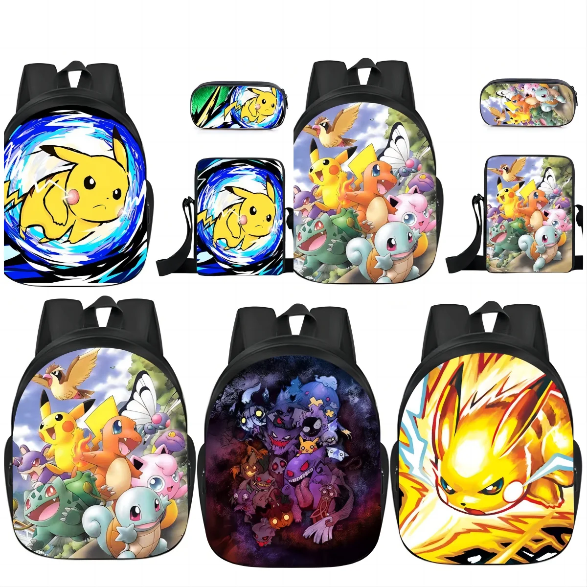 3pcs/Set Cartoon Pikachu Backpack Set Anime Pokemon Student Schoolbags with PenBag Student Travel Bag Girls Boys
3pcs/Set Cartoon Pikachu Backpack Set Anime Pokemon Student Schoolbags with PenBag Student Travel Bag Girls Boys