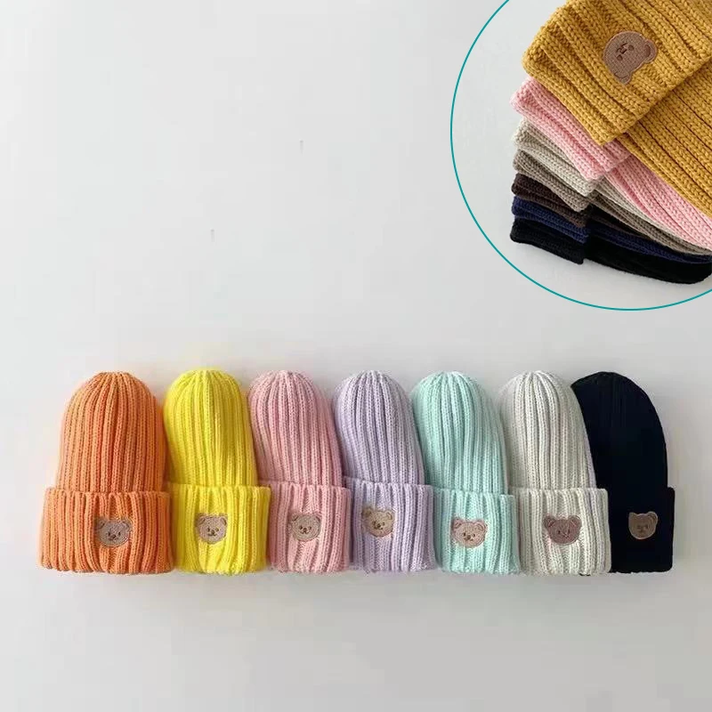 Cute Cartoon Bear Soft Warm Baby Beanies Knitted Hats For Toddler Children Bear Embroidery Kids Boys Girls Autumn Winter Caps
Cute Cartoon Bear Soft Warm Baby Beanies Knitted Hats For Toddler Children Bear Embroidery Kids Boys Girls Autumn Winter Caps