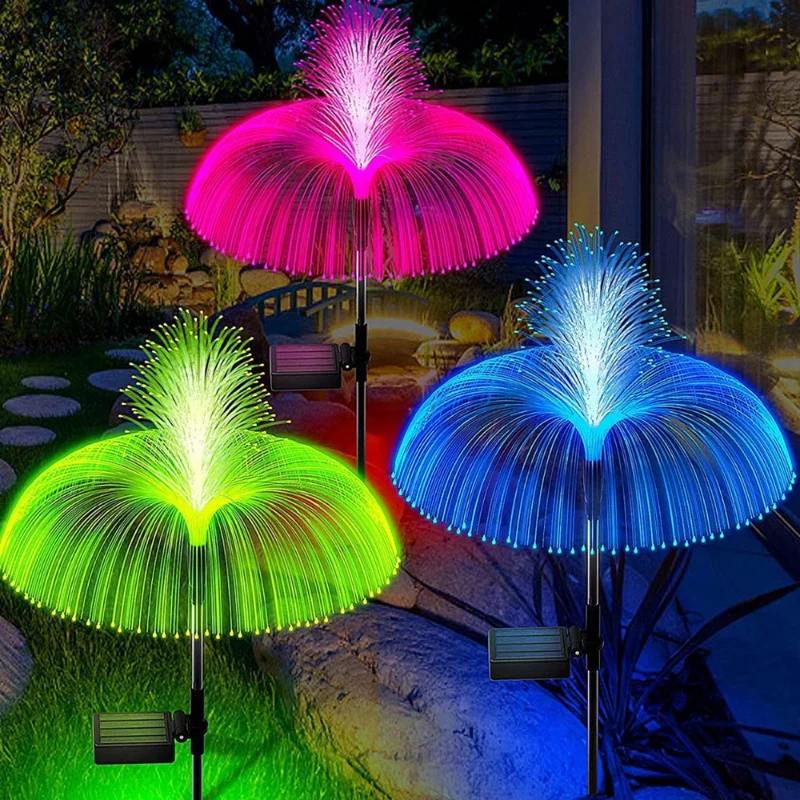 

LED Solar Jellyfish Light Double Layer 7Colors Changeable Waterproof Ground Lamp Solar Powered Lamp Landscape Lamp Outdoor Decor