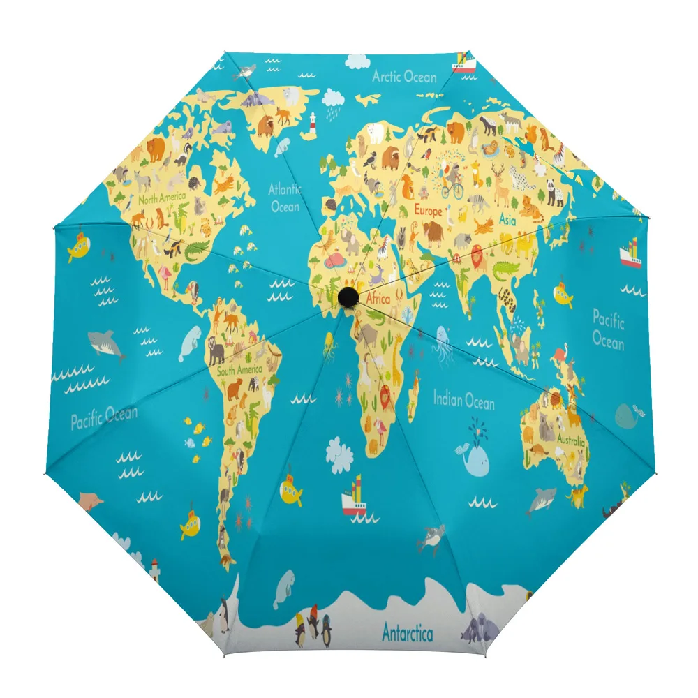 Map Animal World Fully-automatic Umbrella for Outdoor Kids Adults Printed Umbrella Foldable Eight Strand Umbrella
Map Animal World Fully-automatic Umbrella for Outdoor Kids Adults Printed Umbrella Foldable Eight Strand Umbrella