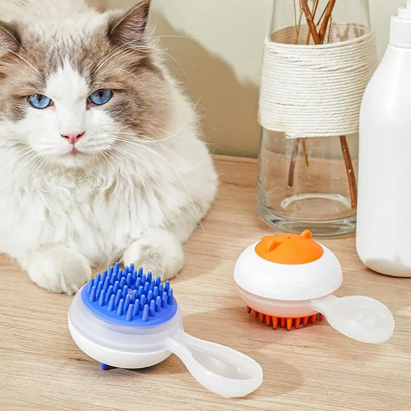 

Dog Shampoo Brush Shampoo Dispenser Wash Brush Silicone Non-slip Dog Shedding Tool Cat Grooming Brush Long Handle Bath Scrubber