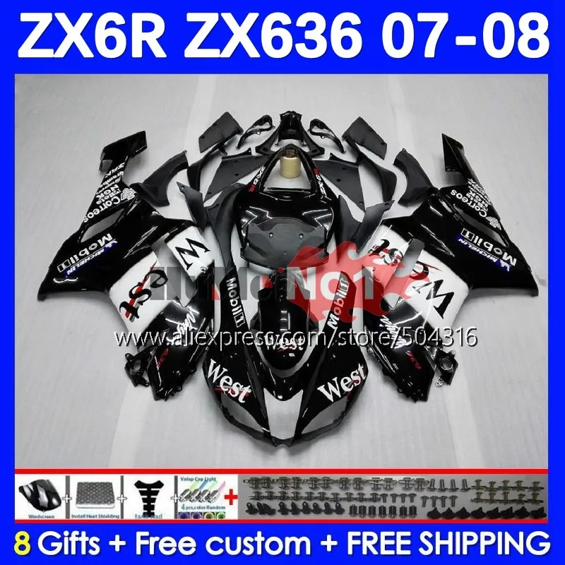 Body Kit For KAWASAKI NINJA ZX-636 ZX 6R 6 R 636 600CC 59MC.0 ZX636 ZX-6R ZX600 ZX6R 07 08 ZX600 2007 2008 Fairing Black West
Body Kit For KAWASAKI NINJA ZX-636 ZX 6R 6 R 636 600CC 59MC.0 ZX636 ZX-6R ZX600 ZX6R 07 08 ZX600 2007 2008 Fairing Black West