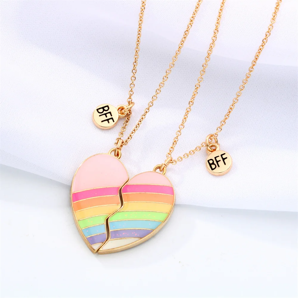 2Pcs Fashion Rainbow Magnet Necklace for Women Romantic Broken Heart Clavicle Chain BFF Best Friends Jewelry Party Gifts 2023
2Pcs Fashion Rainbow Magnet Necklace for Women Romantic Broken Heart Clavicle Chain BFF Best Friends Jewelry Party Gifts 2023