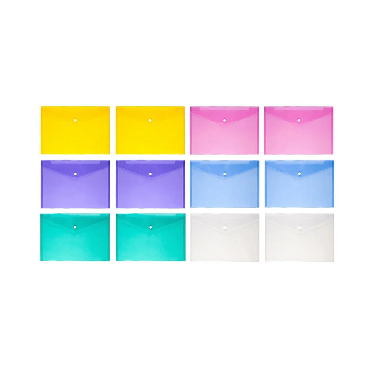 12Pcs Multi File Envelope A4 Plastic PVC Snap Button File Bag with Business Card Holder File Bag 6 Colors
12Pcs Multi File Envelope A4 Plastic PVC Snap Button File Bag with Business Card Holder File Bag 6 Colors