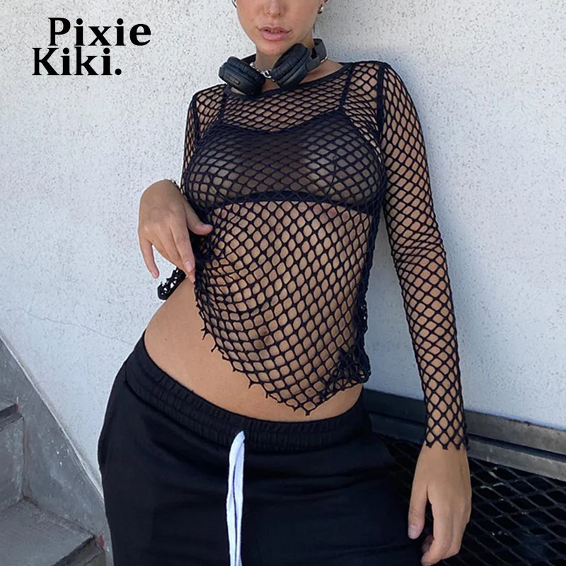 PixieKiki сетчатые черные сексуальные топы, женская одежда 2022, прозрачная Укороченная рубашка с длинным рукавом для фестиваля
PixieKiki сетчатые черные сексуальные топы, женская одежда 2022, прозрачная Укороченная рубашка с длинным рукавом для фестиваля