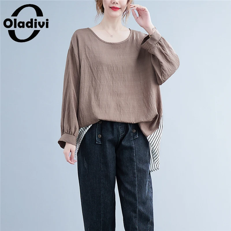 Oladivi Fashion Striped Patchwork T-Shirts for Women 35 45 55 Years Old Ladies Oversized Top Tees Casual Loose Tshirt Tunic 1650
Oladivi Fashion Striped Patchwork T-Shirts for Women 35 45 55 Years Old Ladies Oversized Top Tees Casual Loose Tshirt Tunic 1650
