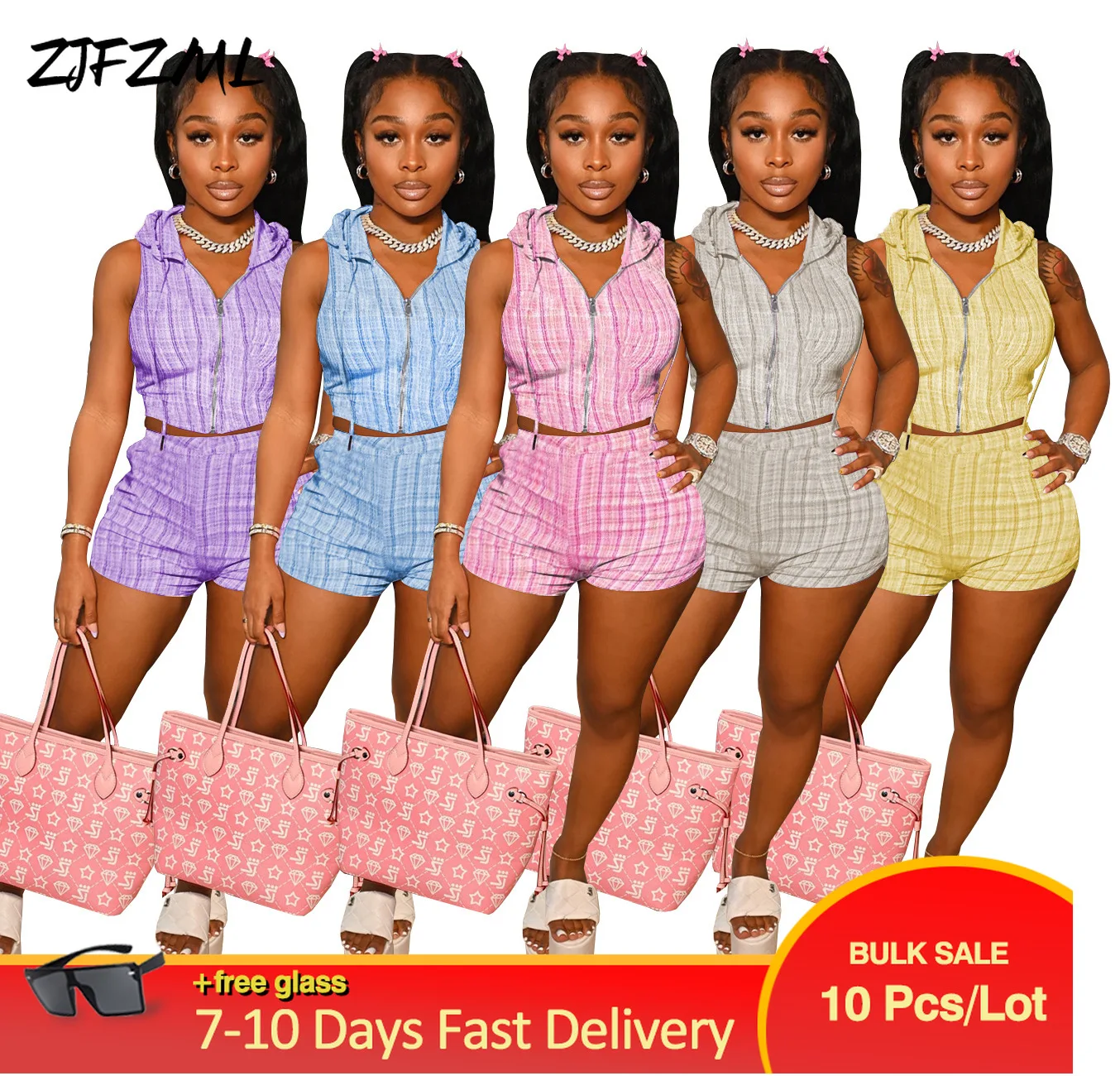 Bulk Items Wholesale Lots Fashion Two Piece Plaid Sets Women Hooded Zippered Sleeveless Tank Top with Elastic Bandage Shorts Y2k
Bulk Items Wholesale Lots Fashion Two Piece Plaid Sets Women Hooded Zippered Sleeveless Tank Top with Elastic Bandage Shorts Y2k