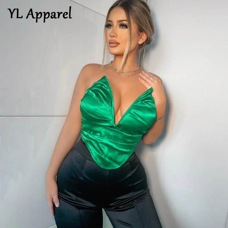 Fashion 2022 Spring Summer Strapless High Street V-neck Tank Top Corset Women's Sleeveless T-shirt Camis Solid Sexy Crop Tops
Fashion 2022 Spring Summer Strapless High Street V-neck Tank Top Corset Women's Sleeveless T-shirt Camis Solid Sexy Crop Tops