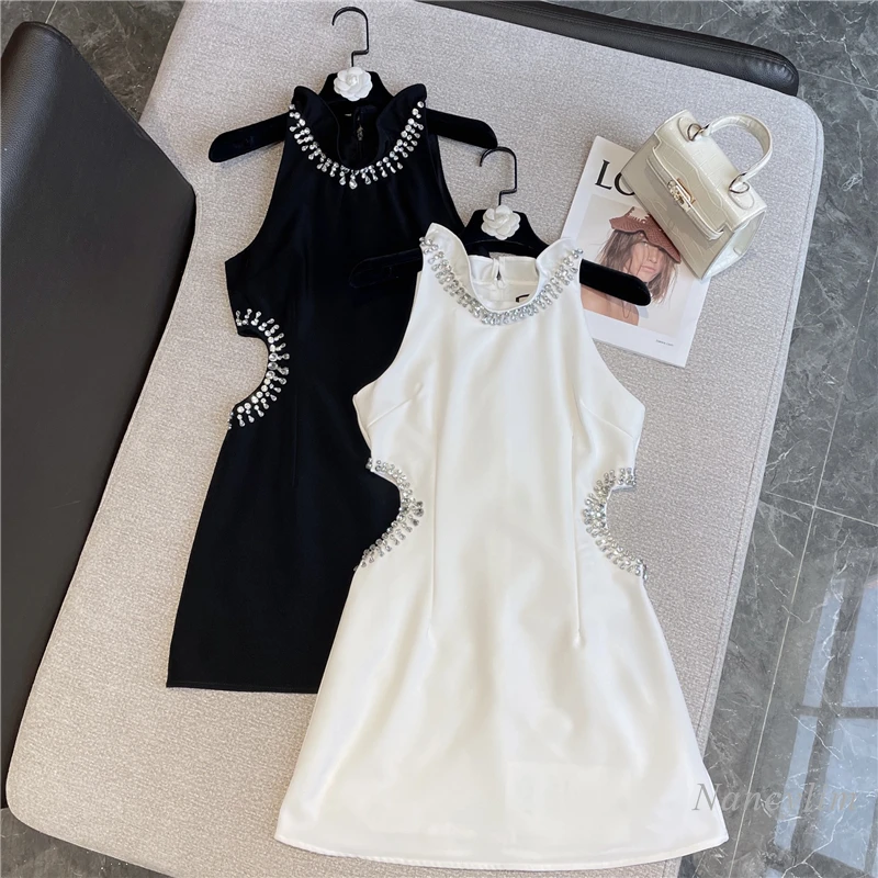 Hollow Waist Dress for Women 2022 Spring Summer New Temperament Sexy Off-Shoulder Rhinestone Business Sleeveless Dresses Femme
Hollow Waist Dress for Women 2022 Spring Summer New Temperament Sexy Off-Shoulder Rhinestone Business Sleeveless Dresses Femme