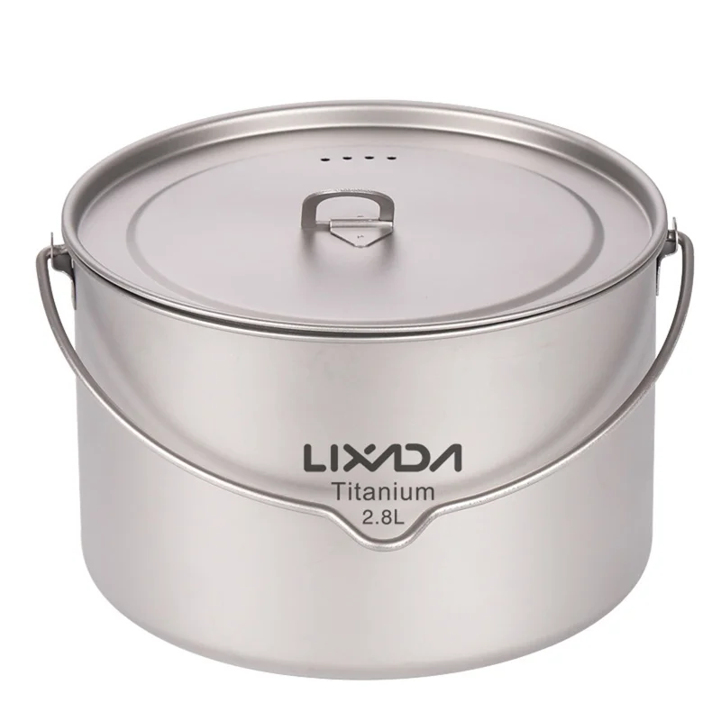 Lixada 2.8L Titanium Pot Ultralight Portable Hanging Pot with Lid Outdoor Hiking Backpacking Camping Tableware Camping equipment
Lixada 2.8L Titanium Pot Ultralight Portable Hanging Pot with Lid Outdoor Hiking Backpacking Camping Tableware Camping equipment