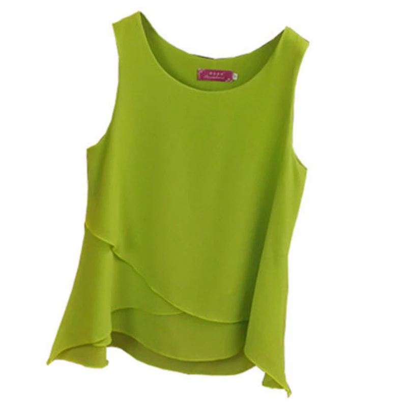 Fashion Brand Summer Green Sleeveless Chiffon Shirt Tops Loose Large Size Slim Casual Women's Shirts Bottoming Camisole Clothing
Fashion Brand Summer Green Sleeveless Chiffon Shirt Tops Loose Large Size Slim Casual Women's Shirts Bottoming Camisole Clothing
