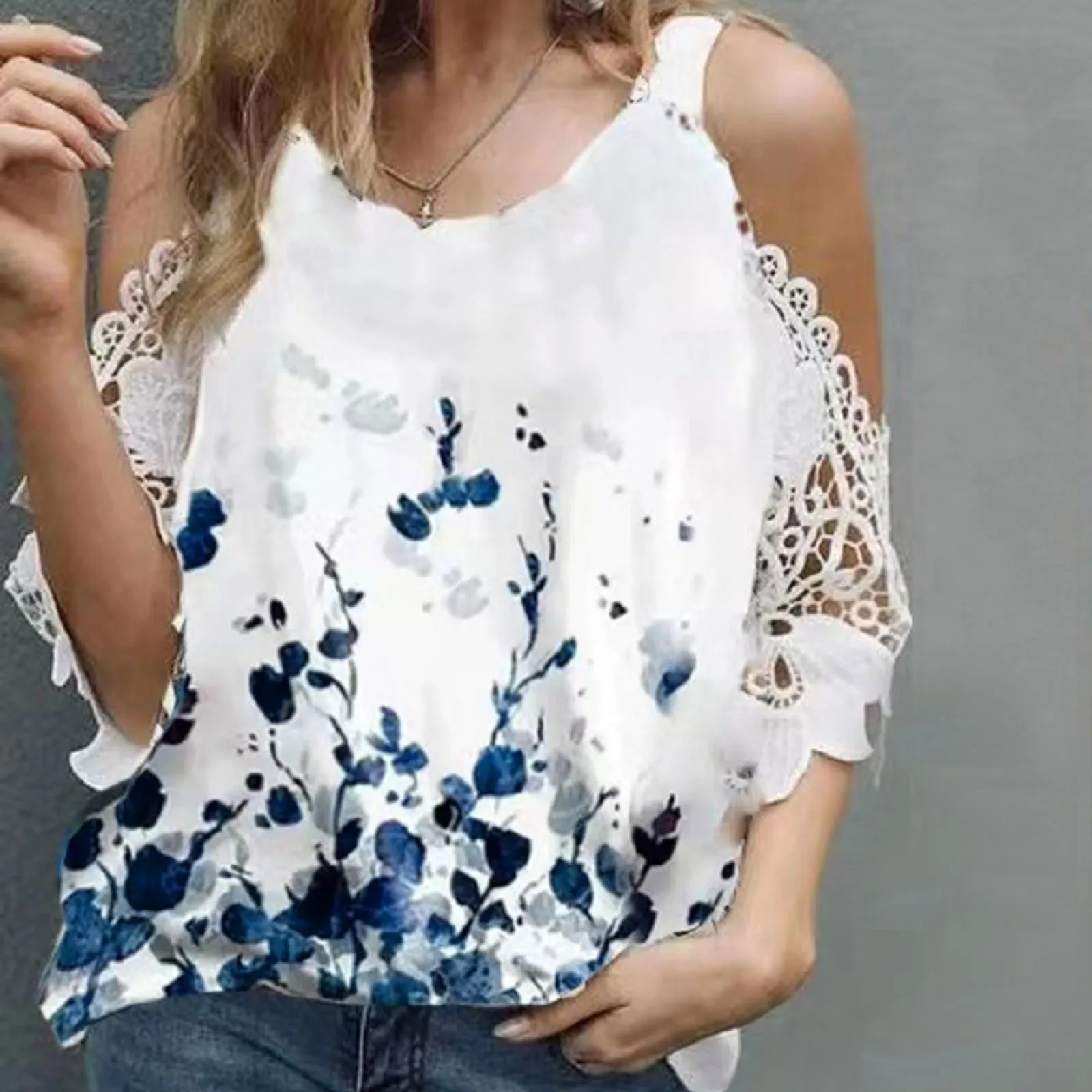 V Sleeve Lace Womens Flower Sexy Printing Sexy Tee Neck Loose Fit Tunic Blouses Short Women's T-Shirts Womens Loose Fit Tops
V Sleeve Lace Womens Flower Sexy Printing Sexy Tee Neck Loose Fit Tunic Blouses Short Women's T-Shirts Womens Loose Fit Tops
