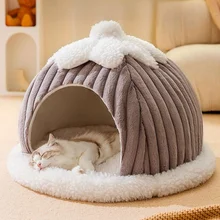Winter Cozy Pet House Dogs Soft Nest Kennel Sleeping Cave Cat Dog Puppy Warm Thickening Tents Bed Nest For Small Dogs Cats