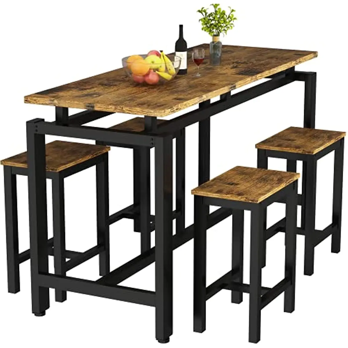 Dining Table Set for 4 - 5pcs Kitchen Counter with Bar Stools, Sturdy Metal Frame Home | Pub | Living Room |
Dining Table Set for 4 - 5pcs Kitchen Counter with Bar Stools, Sturdy Metal Frame Home | Pub | Living Room |