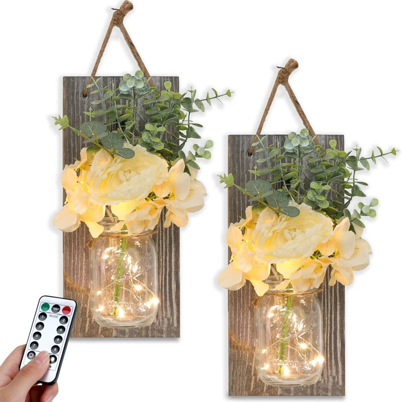 Mason Jar Wall Sconces LED Fairy Rustic Ins Remote Flowers Lights For Country Home Bedroom Wedding Cafe Bar Wall DIY Decoration
Mason Jar Wall Sconces LED Fairy Rustic Ins Remote Flowers Lights For Country Home Bedroom Wedding Cafe Bar Wall DIY Decoration