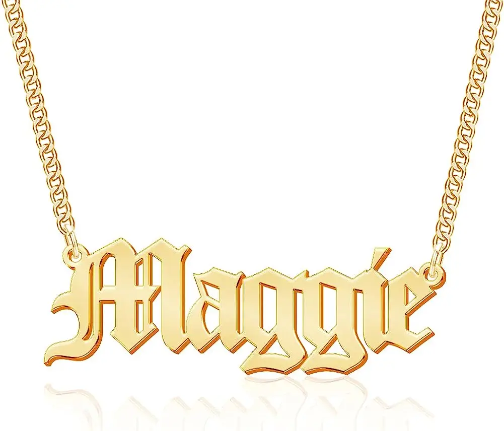 Custom Name Necklace, 18K Gold Plated Nameplate Personalized Jewelry Gift for Women
Custom Name Necklace, 18K Gold Plated Nameplate Personalized Jewelry Gift for Women